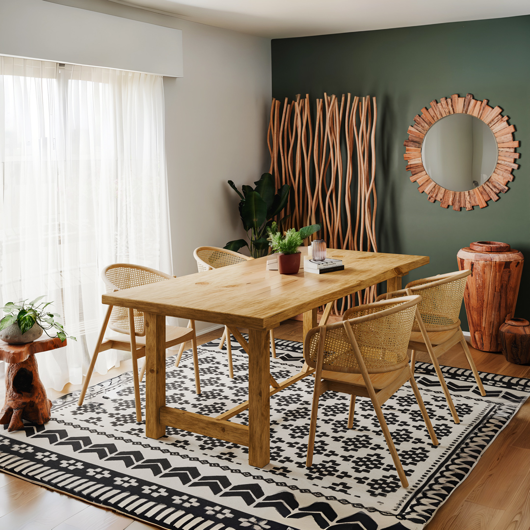 Τραπέζι Luxous pakoworld teak ξύλο σε φυσική απόχρωση 220x100x78εκ 2