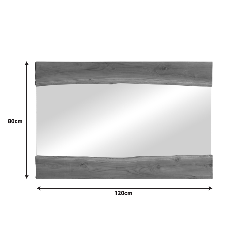 Καθρέπτης Riverine pakoworld teak ξύλο σε φυσική απόχρωση 120x80x4εκ 3