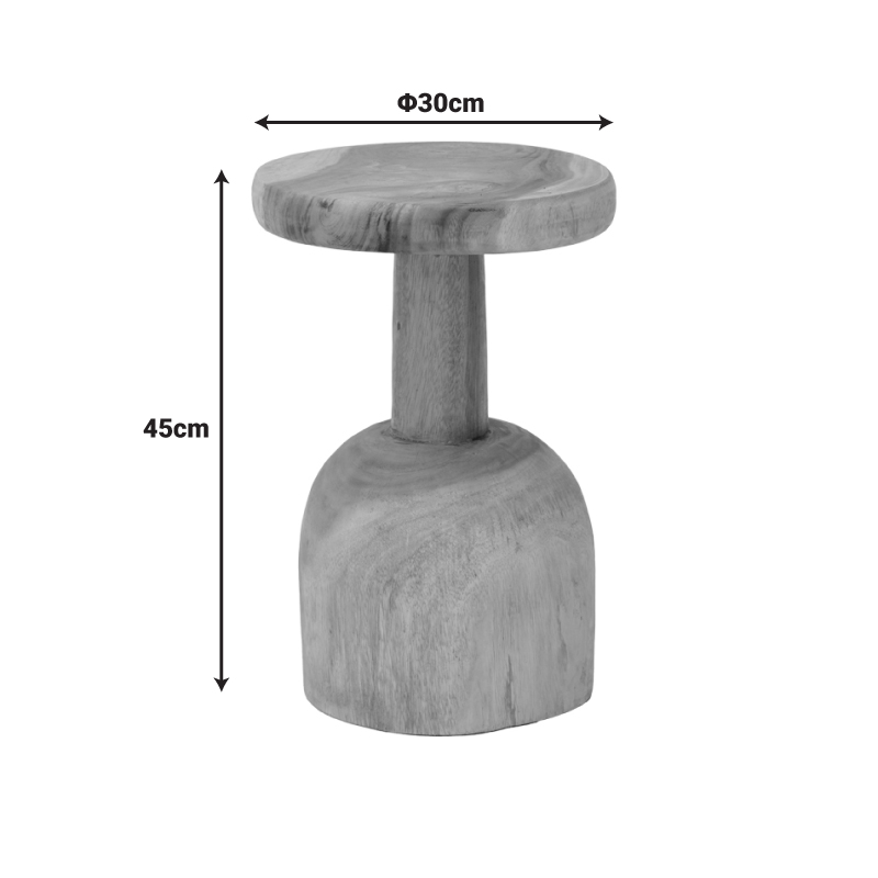 Βοηθητικό τραπέζι Queno pakoworld suar ξύλο σε φυσική απόχρωση Φ30x45εκ 5