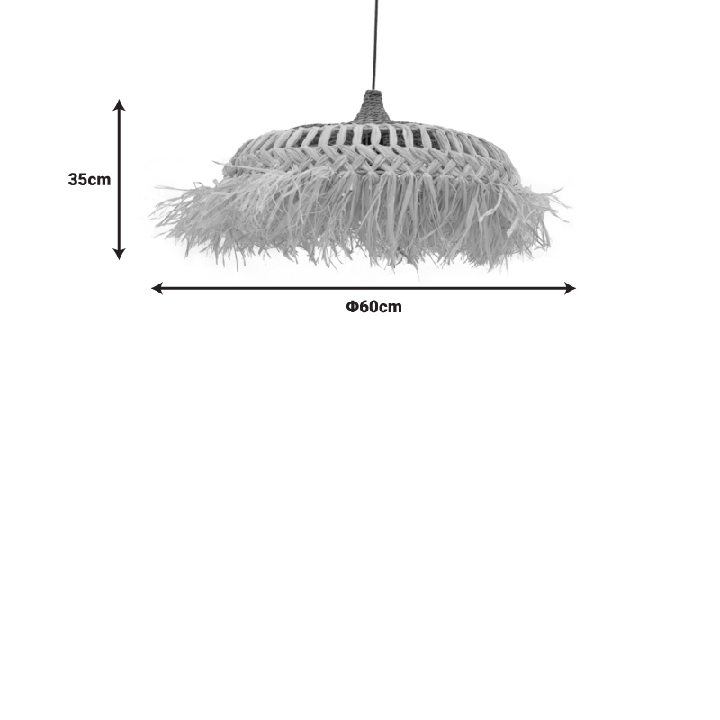 Φωτιστικό οροφής Borobe Inart sisal σε φυσικό χρώμα Φ60x35εκ 3