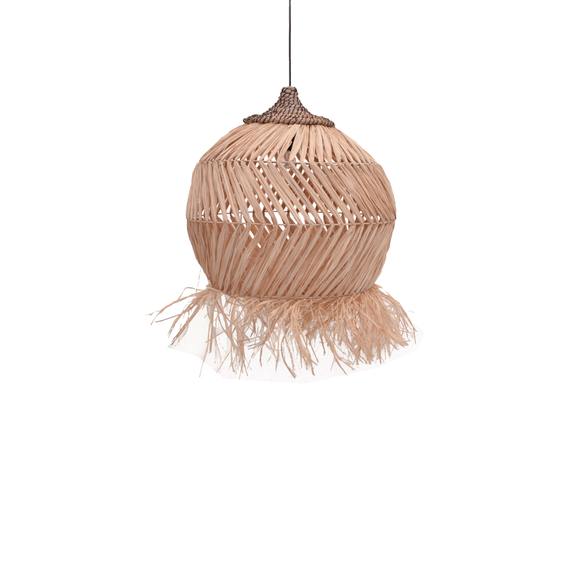 Φωτιστικό οροφής Koronse Inart sisal σε φυσικό χρώμα Φ55x68εκ 1