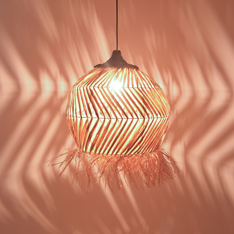 Φωτιστικό οροφής Koronse Inart sisal σε φυσικό χρώμα Φ55x68εκ 2