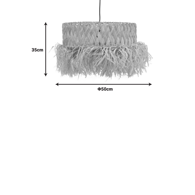 Φωτιστικό οροφής Annhele Inart sisal σε φυσικό χρώμα Φ50x35εκ 3
