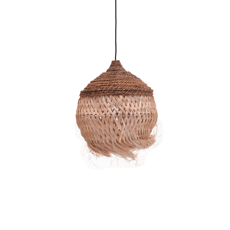 Φωτιστικό οροφής Fiorine Inart abaca σε φυσικό χρώμα Φ35x45εκ 1