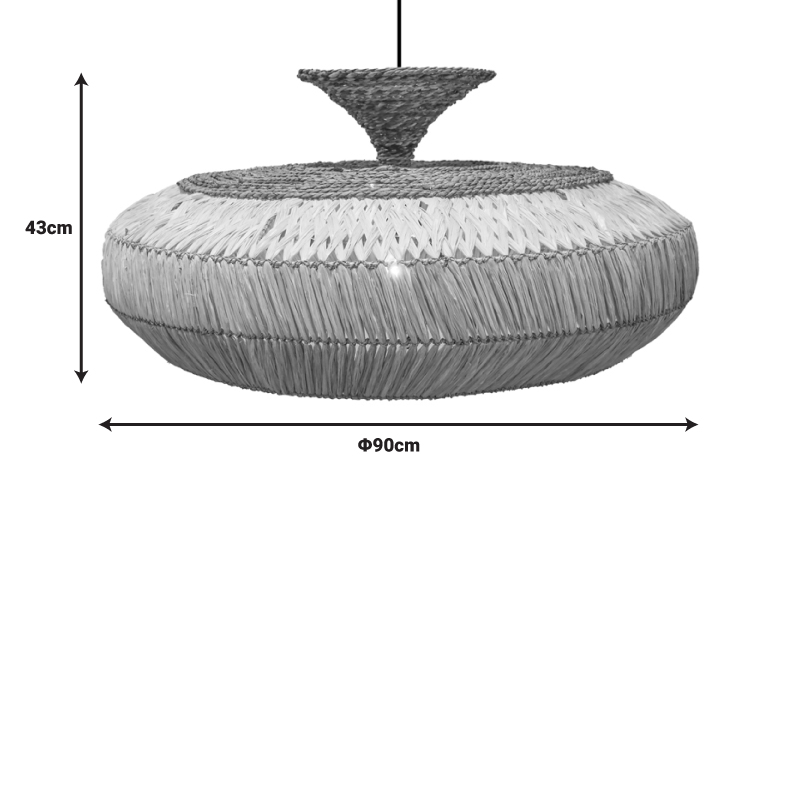 Φωτιστικό οροφής Lafrene Inart sisal σε φυσικό χρώμα Φ90x43εκ 2