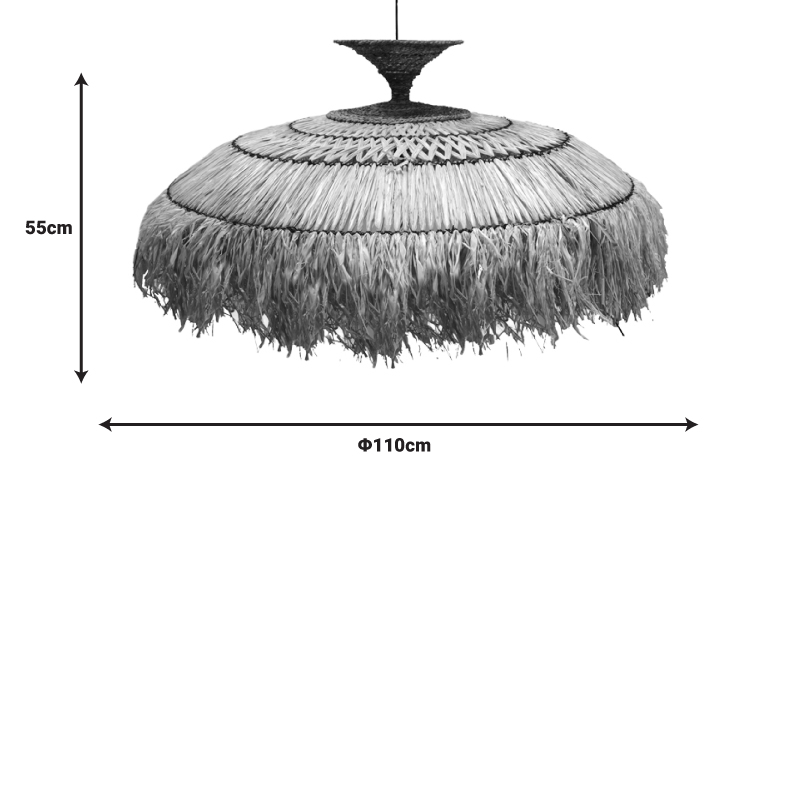 Φωτιστικό οροφής Preliere Inart sisal σε φυσικό χρώμα Φ110x55εκ 2