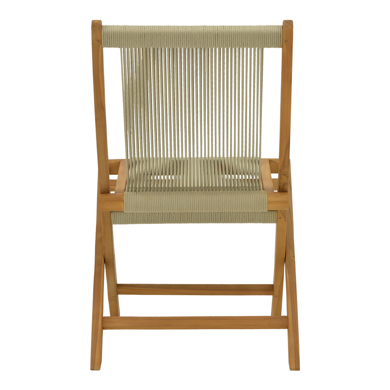 Καρέκλα Banou pakoworld πτυσσόμενη teak ξύλο και pe σχοινί σε φυσική απόχρωση 52.5x56x89εκ 7