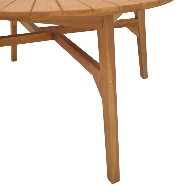 Τραπέζι Colen pakoworld teak ξύλο σε φυσική απόχρωση Φ150x75εκ 4