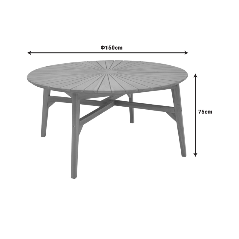 Τραπέζι Colen pakoworld teak ξύλο σε φυσική απόχρωση Φ150x75εκ 5