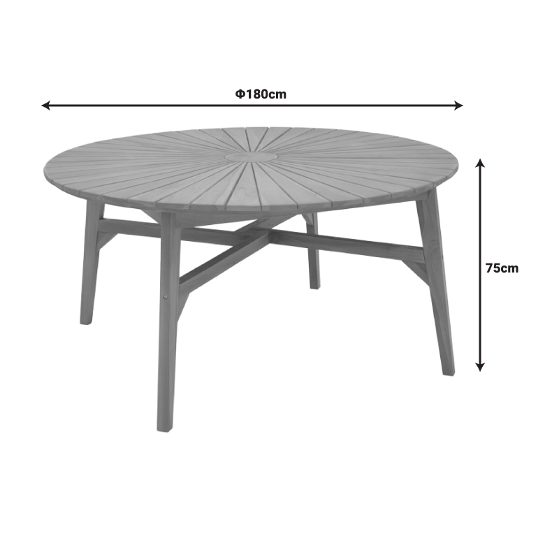 Τραπέζι Colen pakoworld teak ξύλο σε φυσική απόχρωση Φ180x75εκ 5
