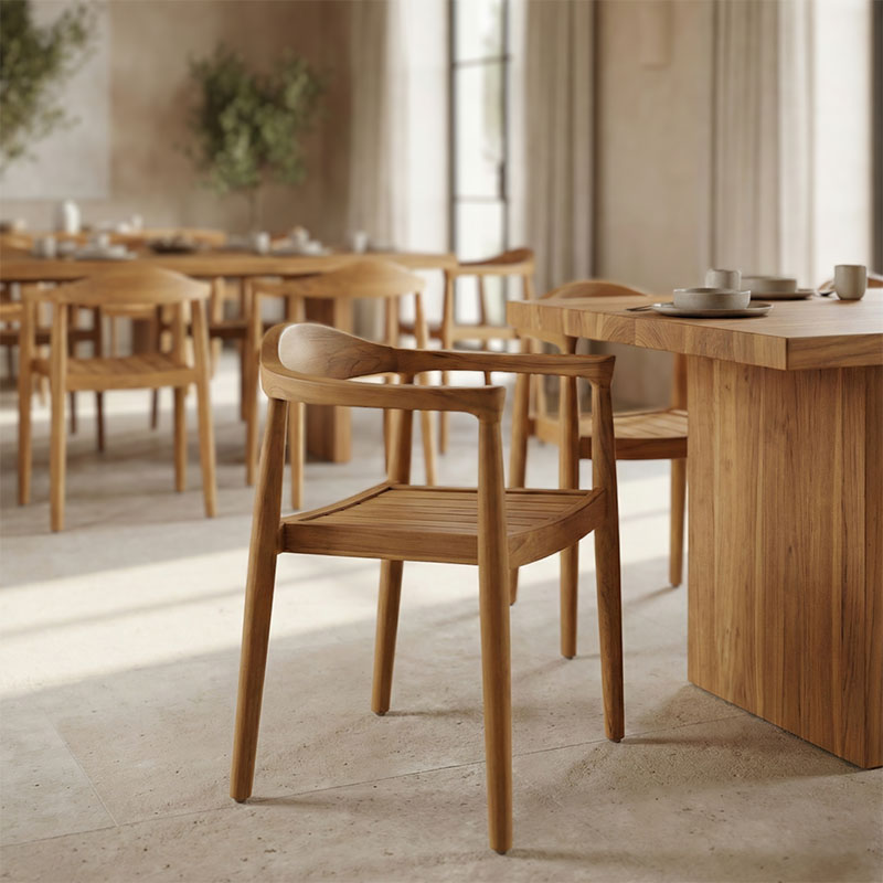 Πολυθρόνα Ganny pakoworld teak ξύλο σε φυσική απόχρωση 59x56x71εκ 2