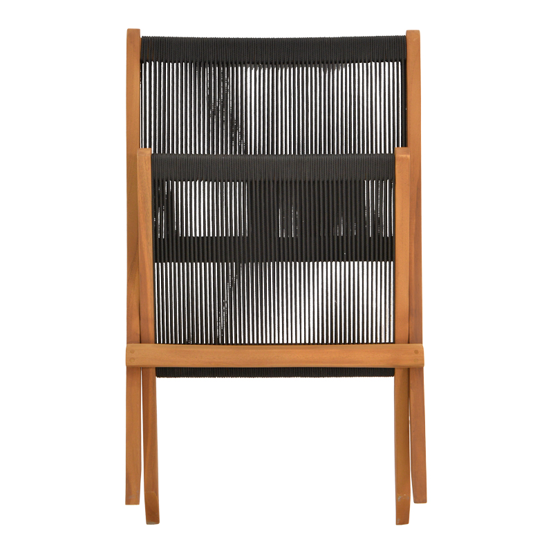 Πολυθρόνα Seeal pakoworld πτυσσόμενη teak ξύλο και pe σχοινί σε μαύρη απόχρωση 61x76x72εκ 10
