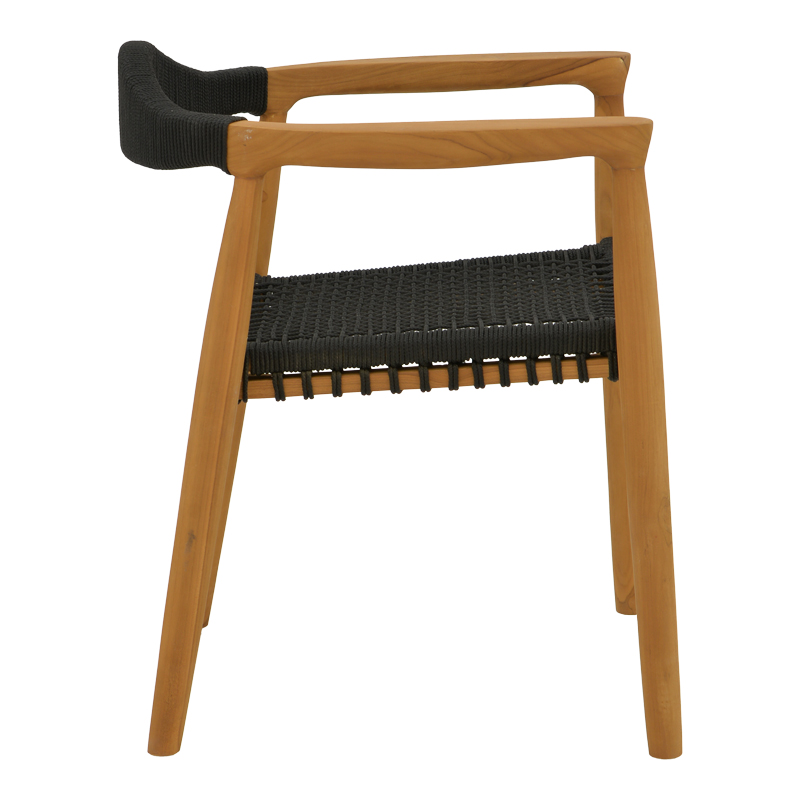 Τραπεζαρία 7 τεμ. Ganny-Pino pakoworld teak ξύλο σε φυσική - μαυρη απόχρωση 180/240x100x75εκ 4