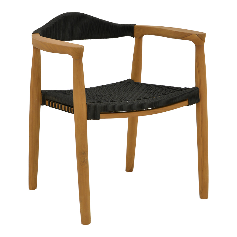 Τραπεζαρία σετ 7τεμ. Ganny-Mady pakoworld teak ξύλο σε φυσική-μαυρη απόχρωση 200x100x75εκ 2