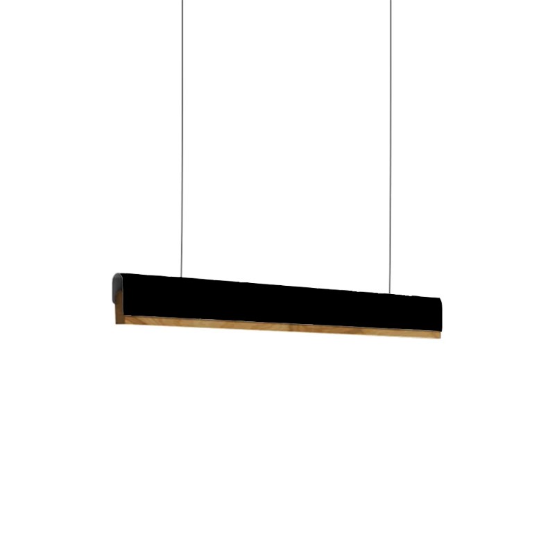 Φωτιστικό οροφής Rafmole pakoworld led μαύρο μέταλλο-ξύλο 120x7.5εκ 1