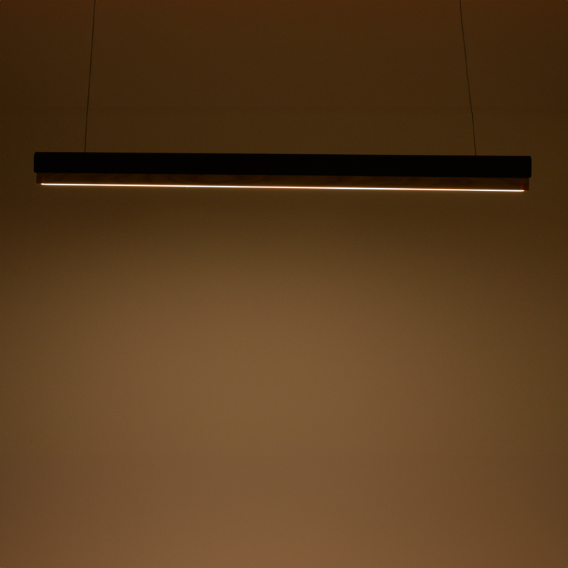Φωτιστικό οροφής Rafmole pakoworld led μαύρο μέταλλο-ξύλο 120x7.5εκ 2