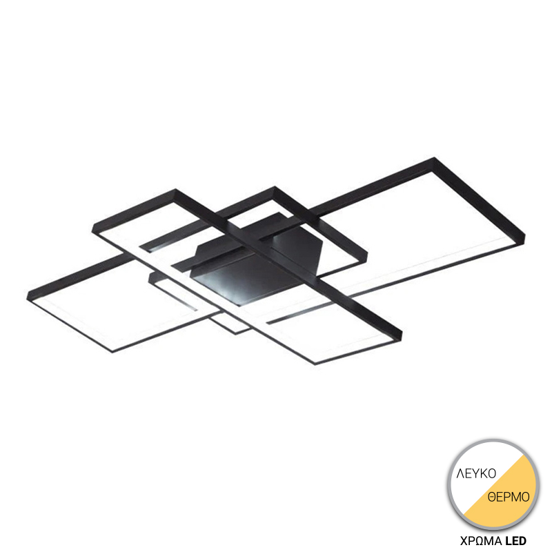 Φωτιστικό οροφής Luxane pakoworld led μαύρο μέταλλο 105x60x7εκ 1