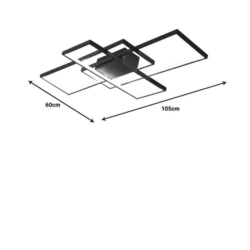 Φωτιστικό οροφής Luxane pakoworld led μαύρο μέταλλο 105x60x7εκ 2