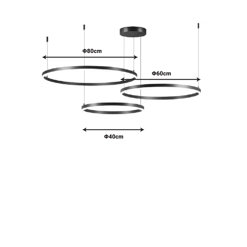 Φωτιστικό οροφής Premele pakoworld led μαύρο μέταλλο Φ120x150εκ 2