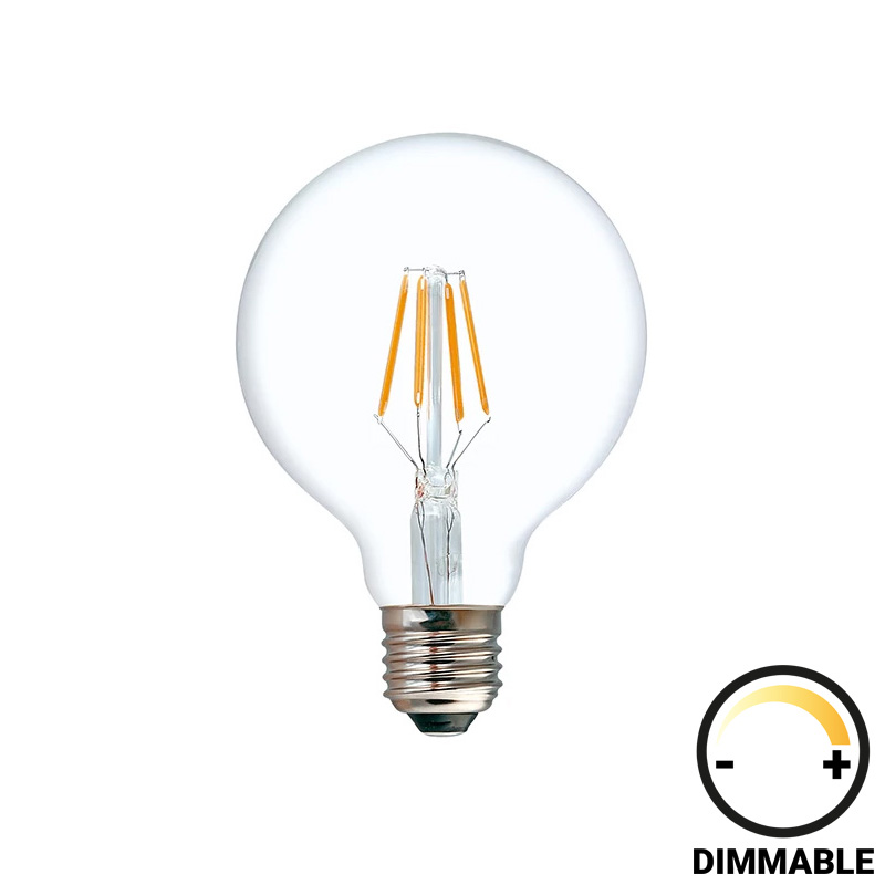 Λαμπτήρας LED G95 Bulb pakoworld dimmable 4W E27 2700K 200-220V clear 1