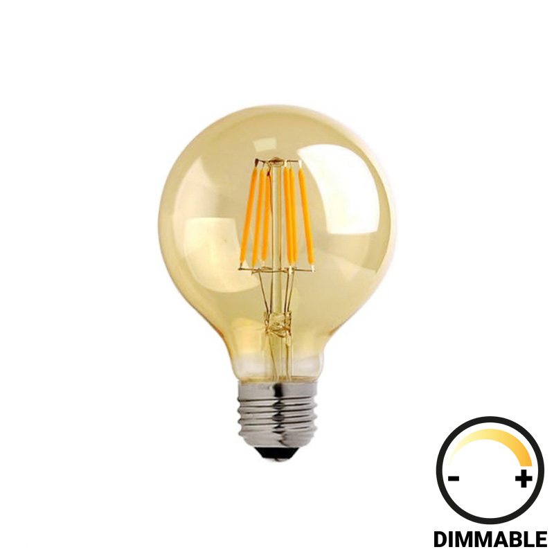 Λαμπτήρας LED G95 Bulb pakoworld dimmable 4W E27 2700K 200-220V amber 1