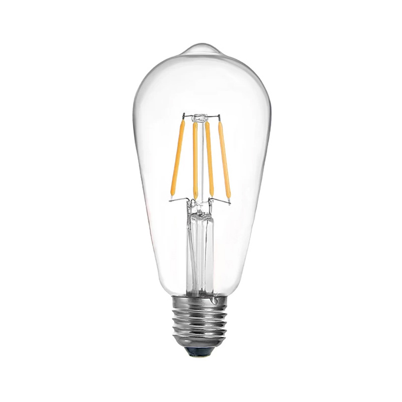 Λαμπτήρας LED ST64 Bulb pakoworld 4W 3000K E27 2700K clear 1