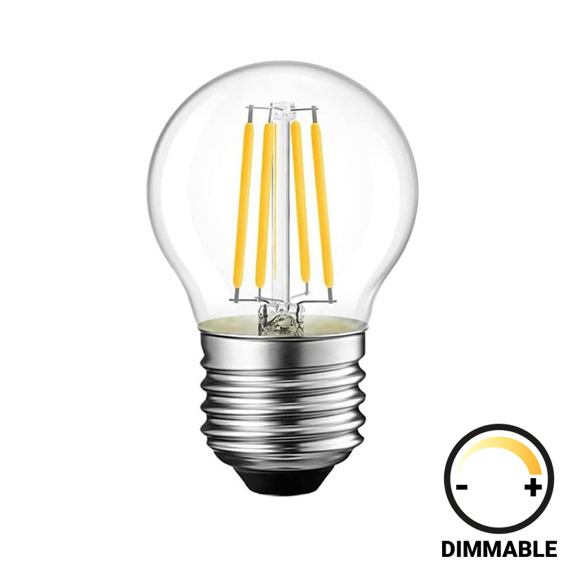 Λαμπτήρας LED G45 Bulb pakoworld dimmable 6W E27 clear 1