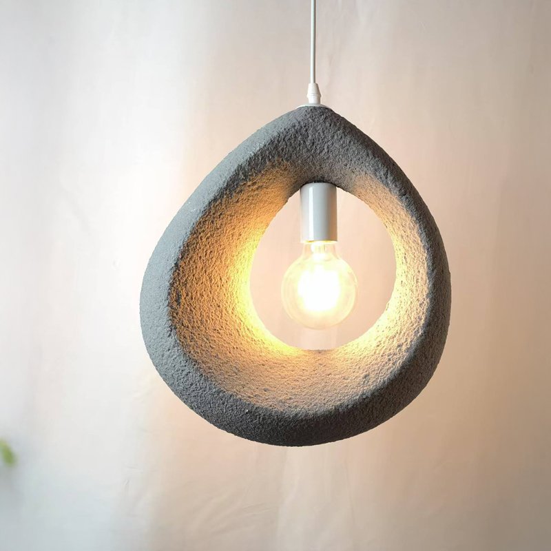 Φωτιστικό οροφής led Ferclyn pakoworld E27 ps σε ανοιχτό γκρι 32x24x35εκ 2
