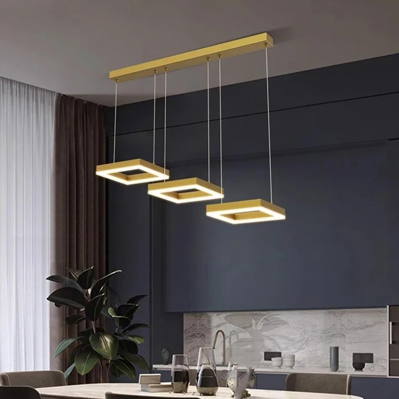 Φωτιστικό οροφής τρίφωτο Benor pakoworld led μέταλλο χρυσό 70x20x15εκ 2