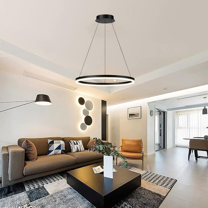 Φωτιστικό οροφής Nebrian pakoworld led μέταλλο μαύρο Φ60x15εκ 2
