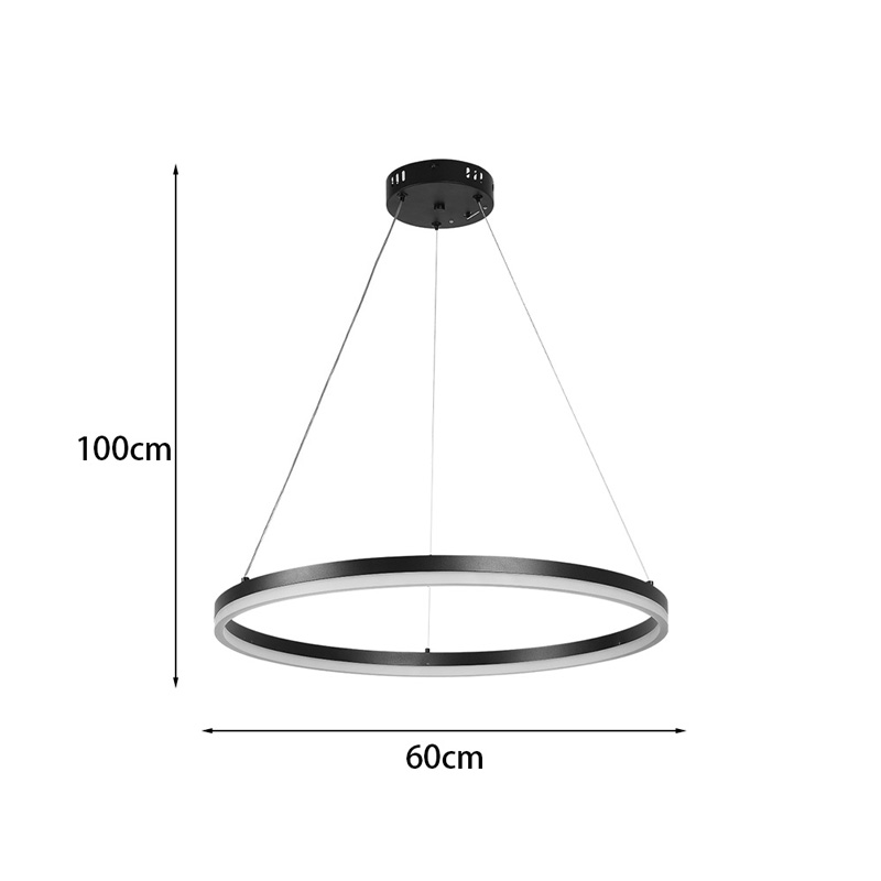 Φωτιστικό οροφής Nebrian pakoworld led μέταλλο μαύρο Φ60x15εκ 3