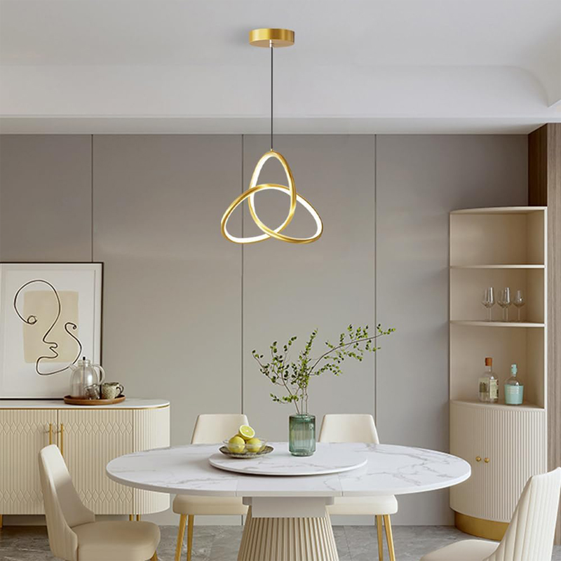 Φωτιστικό οροφής Trinity pakoworld led μέταλλο χρυσό Φ22x100εκ 2