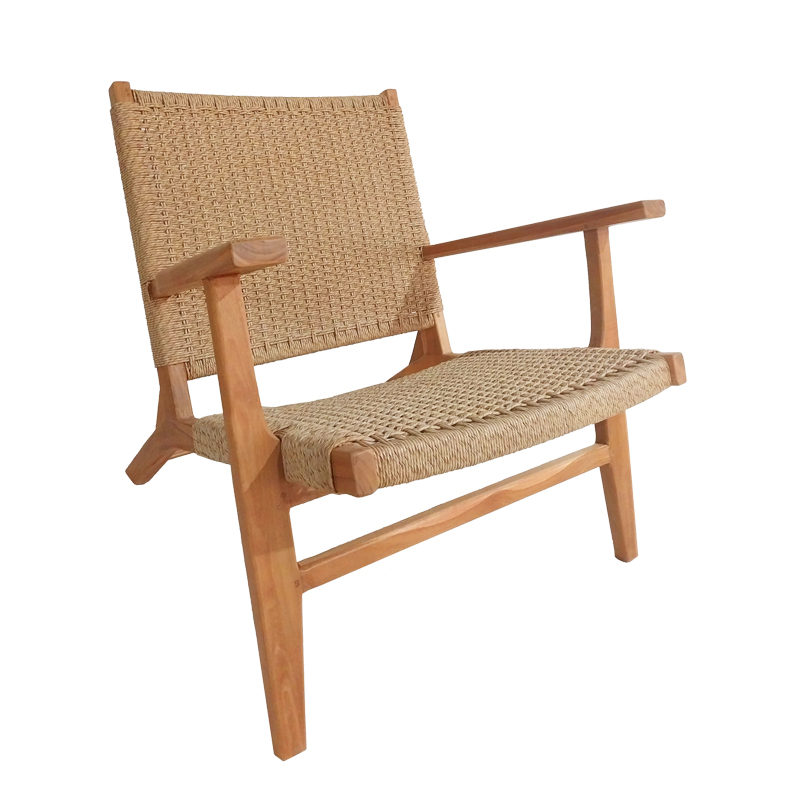 Πολυθρόνα Crosy pakoworld teak ξύλο σε φυσική απόχρωση 71x81x75εκ 1