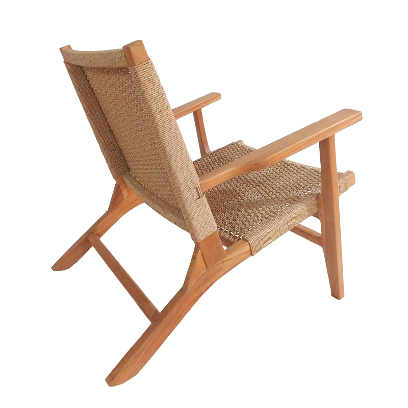 Πολυθρόνα Crosy pakoworld teak ξύλο σε φυσική απόχρωση 71x81x75εκ 4
