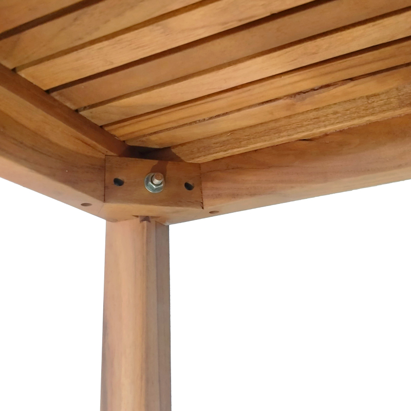 Τραπεζάκι ξαπλώστρας Poly pakoworld teak ξύλο σε φυσική απόχρωση 35x35x30εκ 6