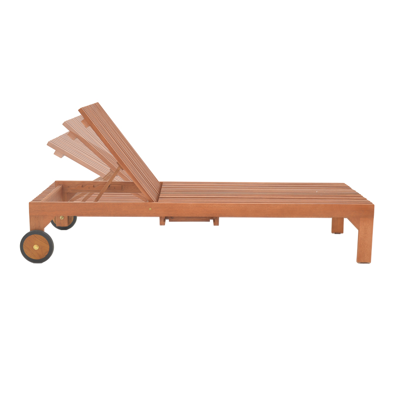Ξαπλώστρα Sunnie pakoworld meranti ξύλο σε φυσική απόχρωση 200x65x35εκ 4