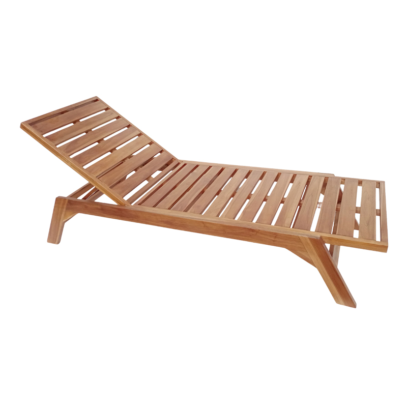 Ξαπλώστρα Melop pakoworld teak ξύλο σε φυσική απόχρωση 200x70x35εκ 1