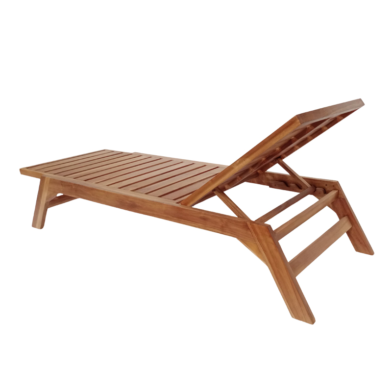 Ξαπλώστρα Melop pakoworld teak ξύλο σε φυσική απόχρωση 200x70x35εκ 3