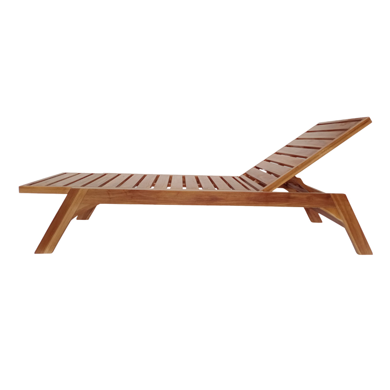 Ξαπλώστρα Melop pakoworld teak ξύλο σε φυσική απόχρωση 200x70x35εκ 4