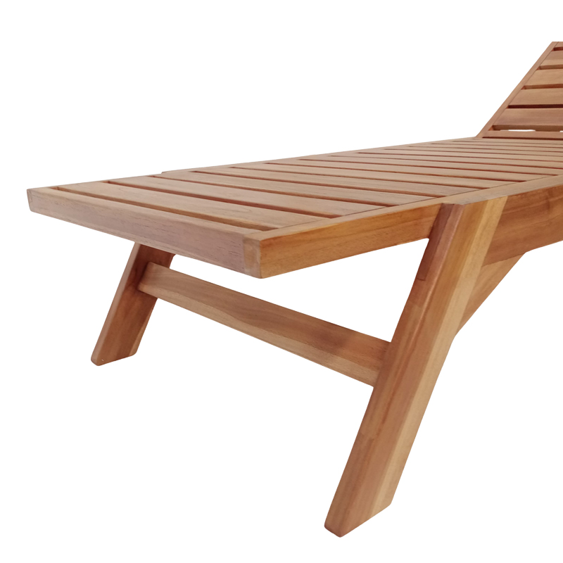 Ξαπλώστρα Melop pakoworld teak ξύλο σε φυσική απόχρωση 200x70x35εκ 8