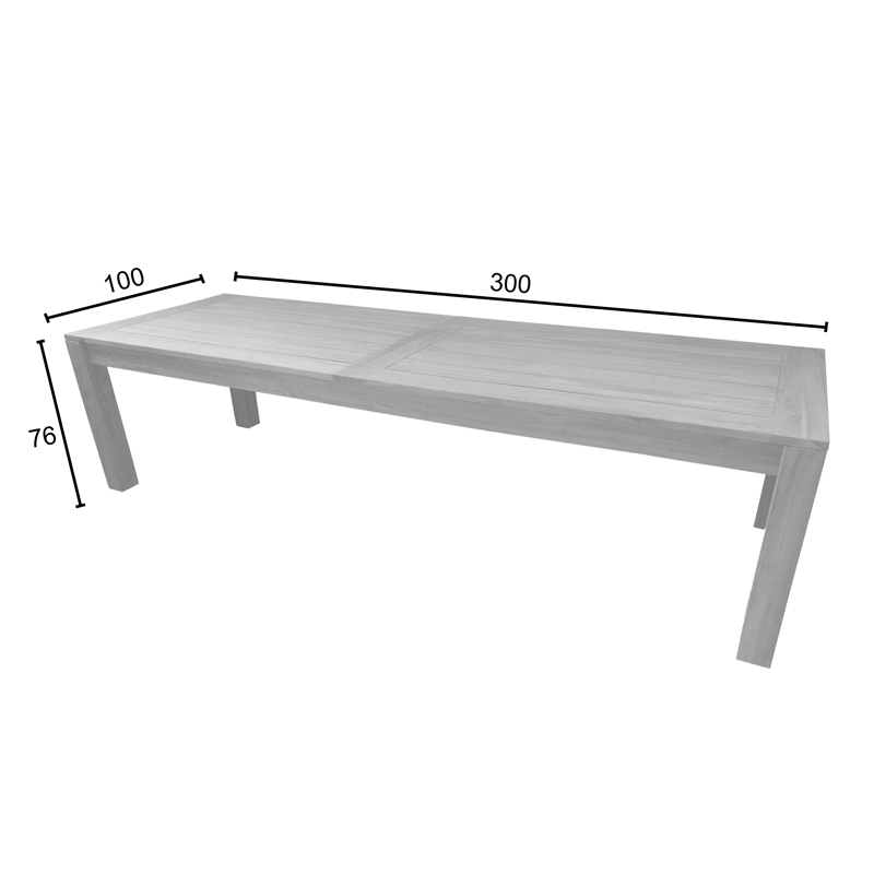 Τραπέζι Pablo pakoworld teak ξύλο σε φυσική απόχρωση 300x100x76εκ 6