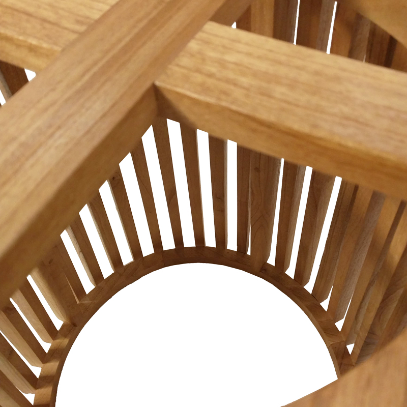 Τραπέζι Kenda pakoworld mindi ξύλο σε φυσική απόχρωση Φ120x75εκ 4