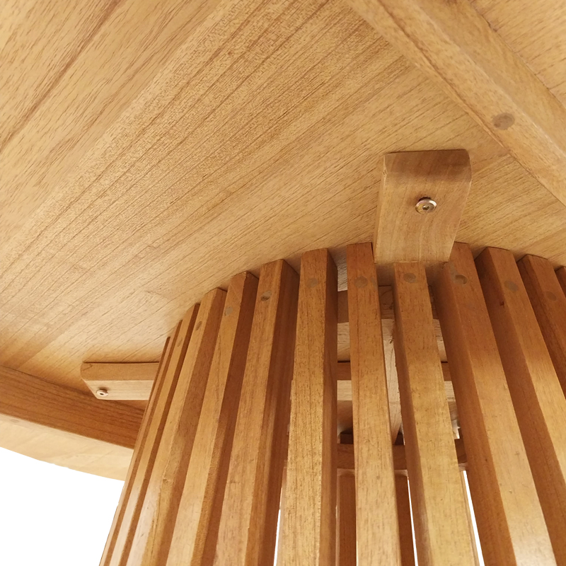 Τραπέζι Kenda pakoworld mindi ξύλο σε φυσική απόχρωση Φ120x75εκ 5