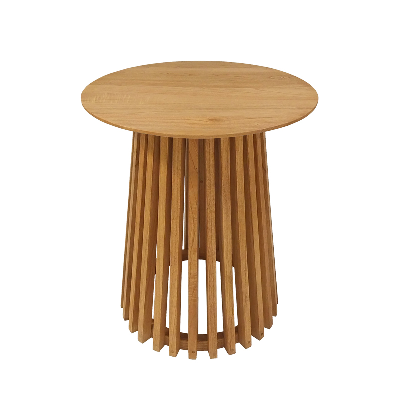 Τραπέζι μπαρ Kenda pakoworld mindi ξύλο σε φυσική απόχρωση Φ60x90εκ 1