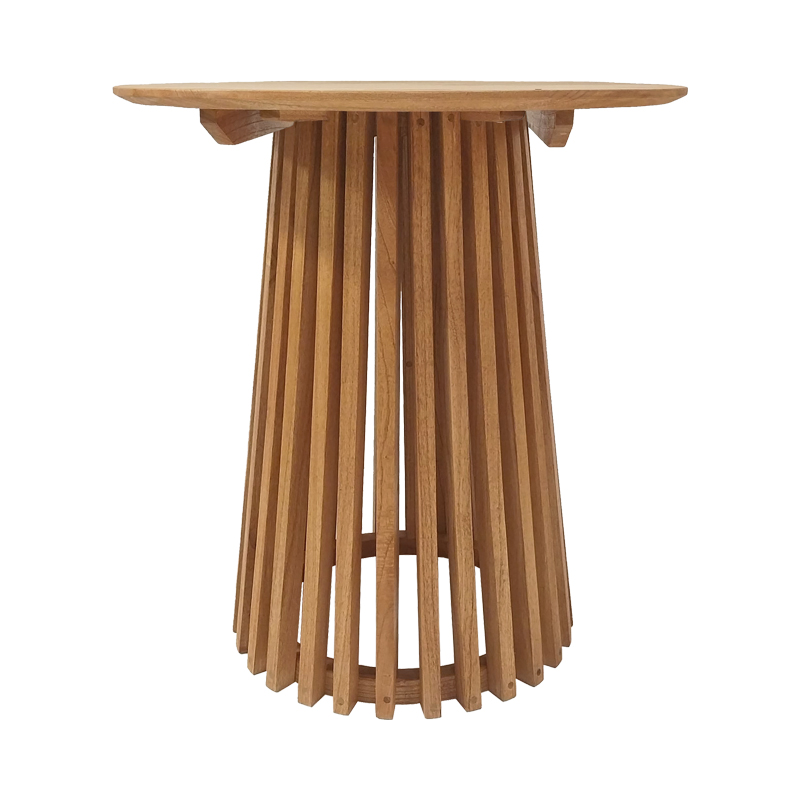 Τραπέζι μπαρ Kenda pakoworld mindi ξύλο σε φυσική απόχρωση Φ60x90εκ 2