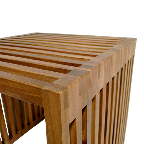 Βοηθητικό τραπέζι Saimon pakoworld teak ξύλο σε φυσική απόχρωση 40x40x40εκ 5