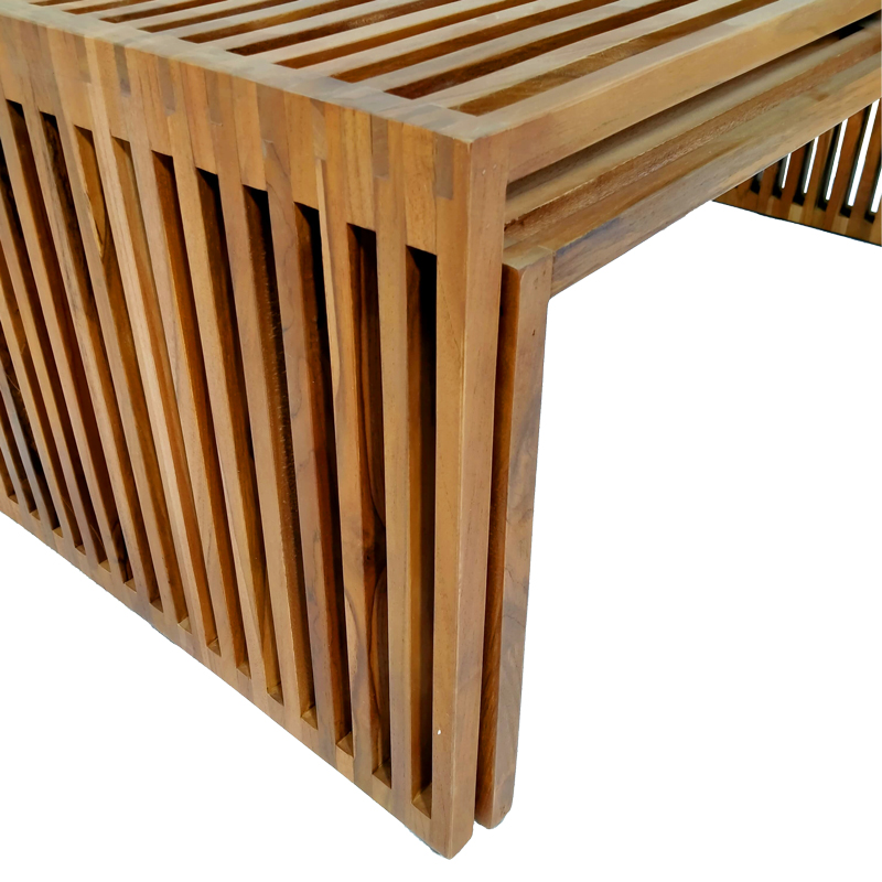 Τραπέζι Tinnie pakoworld σετ 2τεμ teak ξύλο σε φυσική απόχρωση 7