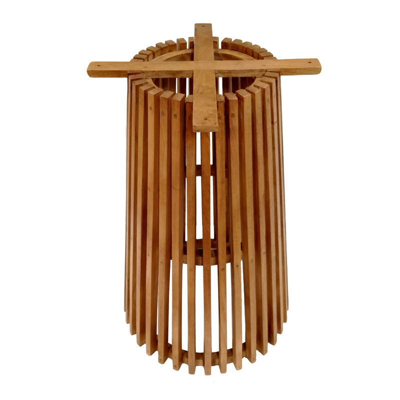 Βάση τραπεζιού μπαρ εσωτερικού χώρου Galy pakoworld mindi ξύλο σε φυσική απόχρωση Φ60x90εκ 2