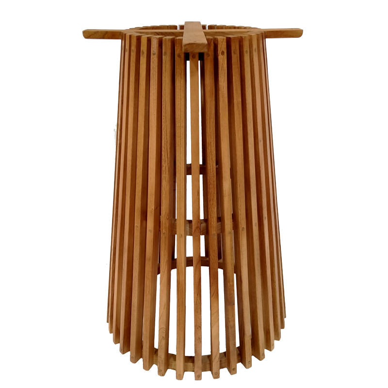 Βάση τραπεζιού μπαρ εσωτερικού χώρου Galy pakoworld mindi ξύλο σε φυσική απόχρωση Φ60x90εκ 3