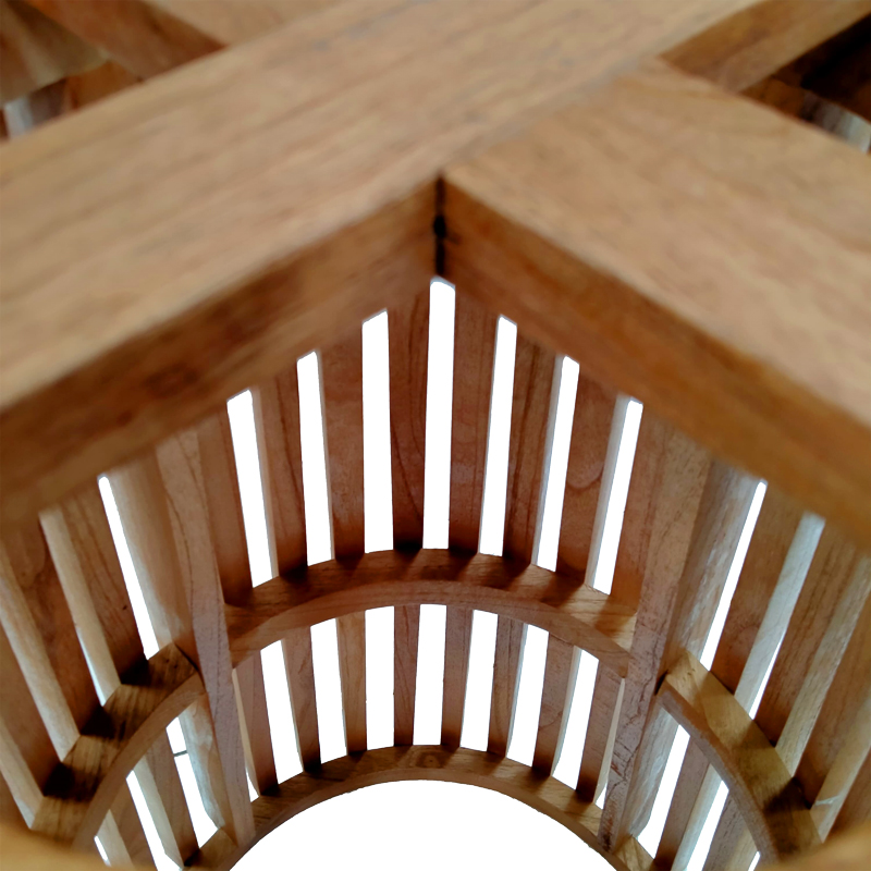 Βάση τραπεζιού μπαρ εσωτερικού χώρου Galy pakoworld mindi ξύλο σε φυσική απόχρωση Φ60x90εκ 5